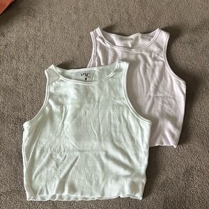 PacSun set of 2 tank tops white and pink size xs